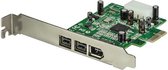 StarTech 3-poort 2b 1a 1394 PCI Express FireWire Adapterkaart