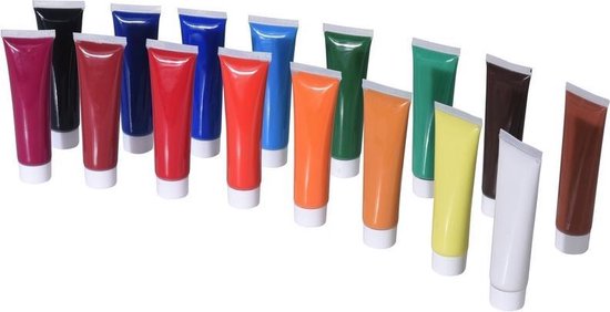 Zo snel als een flits Adviseren Defecte Acrylverf tubes in 16 kleuren 36 ml - Hobby/knutselmateriaal - Schilderij  maken - Verf... | bol.com