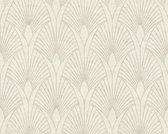 ART DECO BEHANG - Creme Zilver Metallic Wit - AS Creation New Walls "Livingwalls"