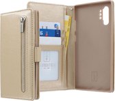 Samsung Galaxy Note 10+ Bookcase hoesje - CaseBoutique - Effen Goud - Kunstleer - Met Rits Vakje Muntvakje
