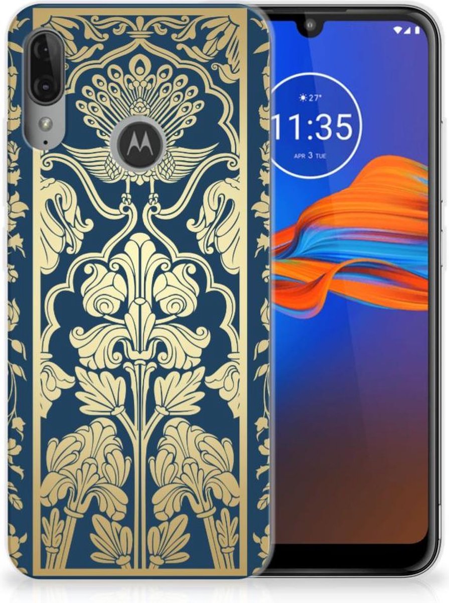 TPU Hoesje voor Motorola Moto E6 Plus TPU Case Beige Flowers