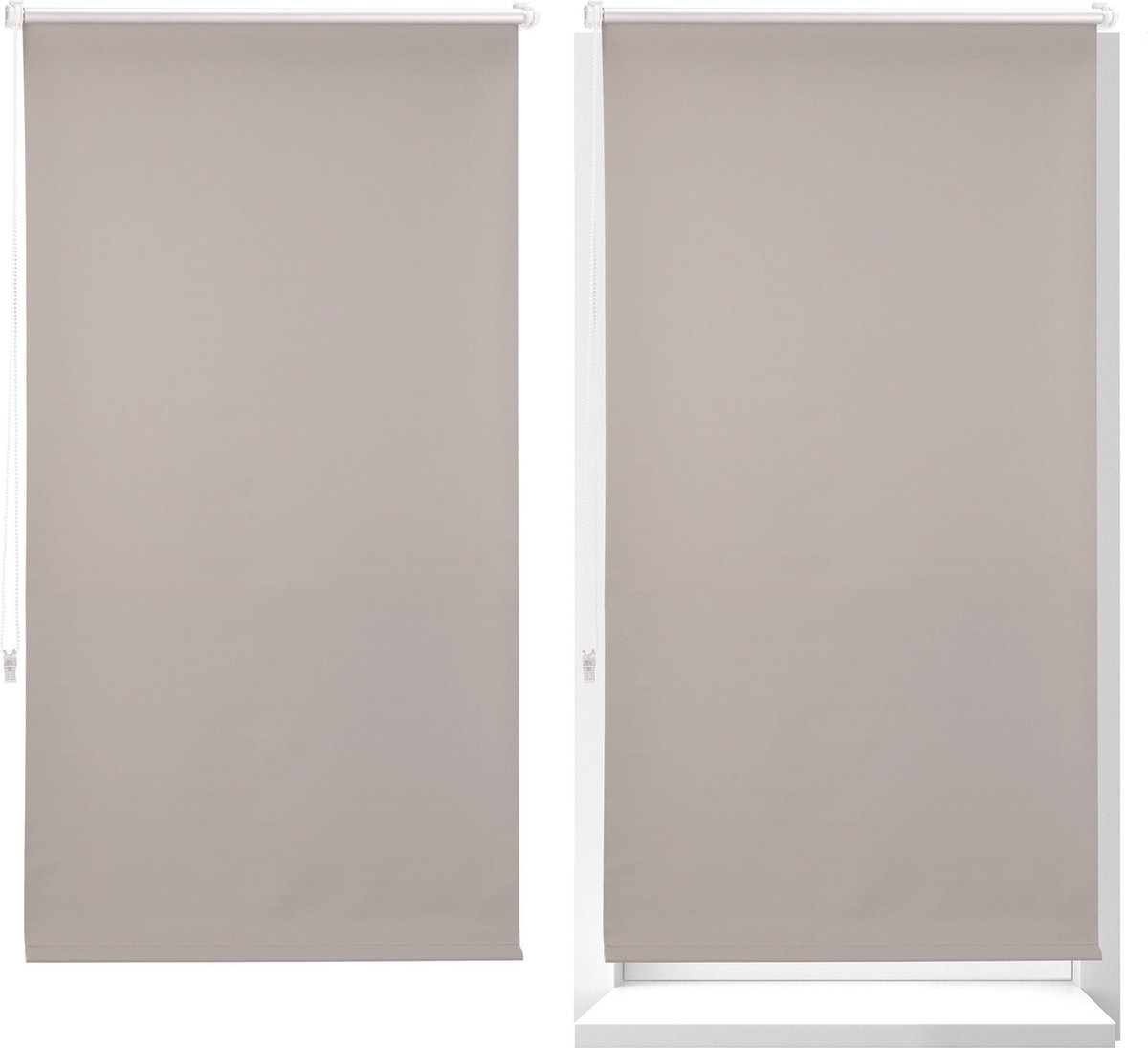 Relaxdays 2 x verduisterend rolgordijn thermo - warmtewerend - klemmen - bruin - 80x210cm