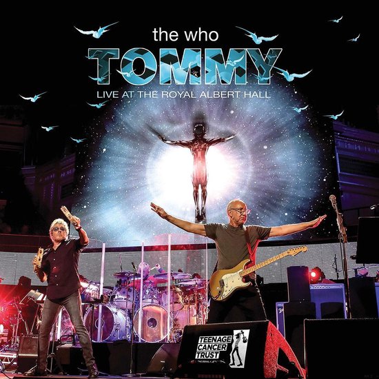 Live-opname van The Who's Tommy in de Royal Albert Hall met Roger Daltrey en Pete Townshend op het podium.