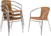 Chaises empilables en rotin | Cadre en aluminium | 4 pièces |