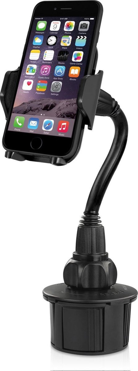 Macally MCUPXL verstelbare telefoonhouder voor in de autobekerhouder van de auto - Met 10 cm flexibele hals