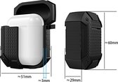 Mobigear Karabijnhaak Shockproof Armor Siliconen Cover Zwart voor Apple AirPods