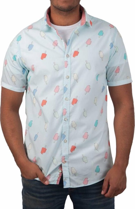 Colors & Sons ® Overhemd korte mouw met ijs-patroon | bol.com