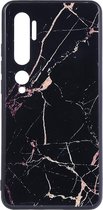 Shop4 - Xiaomi Mi Note 10 Hoesje - Harde Back Case Marmer Zwart
