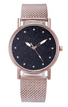 Hidzo Horloge Sterren Quartz ø 37 mm - Rose-Goud - Staal