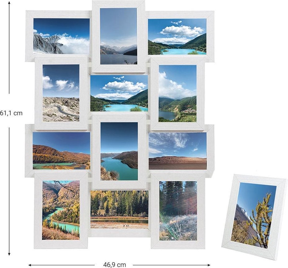 Fotolijst collage foto's van 10 x 15 cm - Collagelijst wit - Hangend... | bol.com