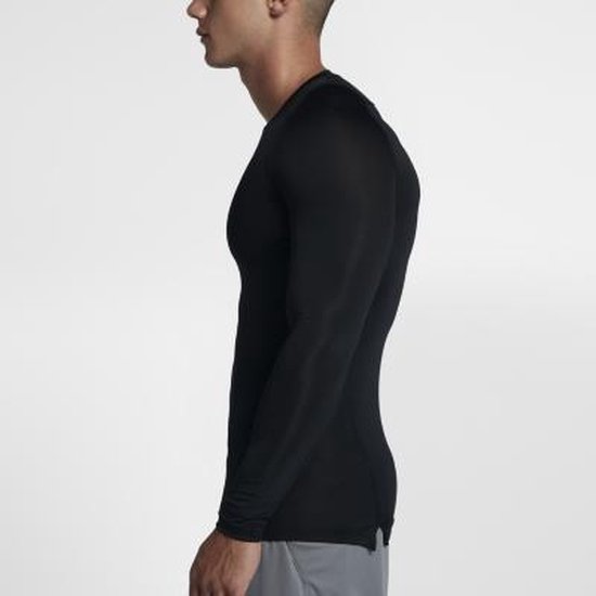 | Nike Pro Top Ls Compression Sportshirt Heren Zwart Nike Pro Cool Compressie LS heren thermoshirt zwart