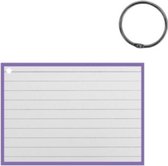 flashcard met clipring A7 papier wit/paars 50 stuks