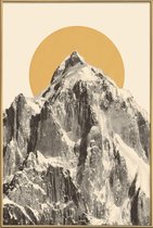 JUNIQE - Poster met kunststof lijst Mountainscape 5 -30x45 /Geel &