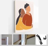 Set of abstract man and female shapes and silhouettes. Abstract couple portraits in pastel colors. Collection of contemporary art posters - Modern Art Canvas - Vertical - 182384854