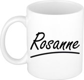 Rosanne naam cadeau mok / beker sierlijke letters - Cadeau collega/ moederdag/ verjaardag of persoonlijke voornaam mok werknemers