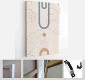 Mid Century Modern Design. A trendy set of Abstract Hand Painted Illustrations for Wall Decoration, Social Media Banner, Brochure Cover Design - Modern Art Canvas - Vertical - 1952