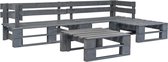 Medina 4-delige Loungeset pallet hout grijs