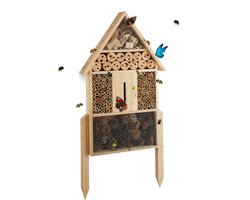 insectenhotel staand - 60,5 x 37 x 9 cm - hout - groot - bijen - lieveheersbeestjes