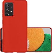 Hoes Geschikt voor Samsung A52s Hoesje Cover Siliconen Back Case Hoes - Rood