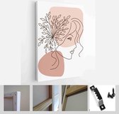 Set of creative hand painted one line abstract female portraits. Minimalist vector people icon - Modern Art Canvas - Vertical - 1899569863 - 40-30 Vertical