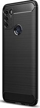 Motorola Moto G50 Hoesje Geborsteld TPU Flexibele Back Cover Zwart