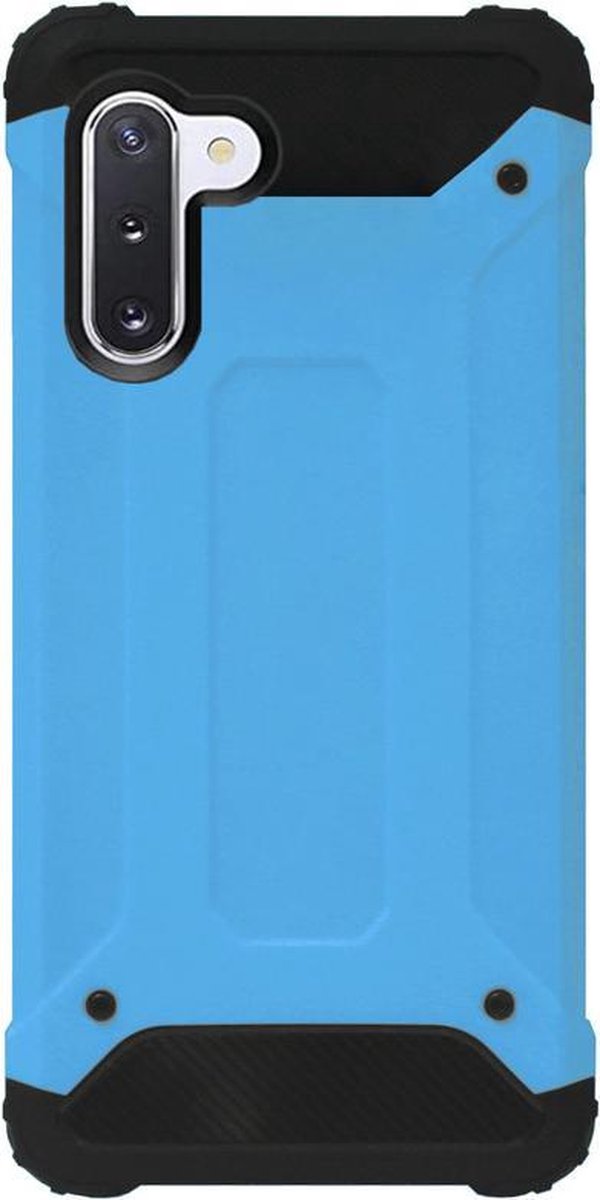 WLONS Rubber Kunststof Bumper Case Hoesje Geschikt Voor Samsung Galaxy Note 10 Plus - Blauw