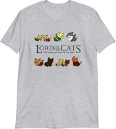 Lord of the Cats T-shirt - Lord of the Rings parodie shirt - Grijs - Maat L - Heren