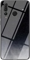 Voor Huawei Y9 Prime (2019)/P Smart Z Sterrenhemelpatroon Gehard Glas + TPU Schokbestendig Beschermhoes (Sterrenhemel Crescent)