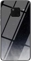 Voor Huawei Mate 20 Pro Sterrenhemelpatroon Gehard Glas + TPU Schokbestendige Beschermhoes (Sterrenhemel Halve Maan)