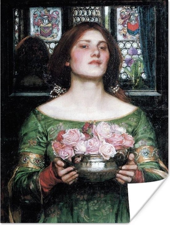 Poster Gather ye rosebuds while ye may - schilderij van John William Waterhouse - 30x40 cm