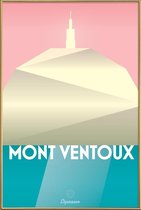 JUNIQE - Poster met kunststof lijst Mont Ventoux II -20x30 /Turkoois &