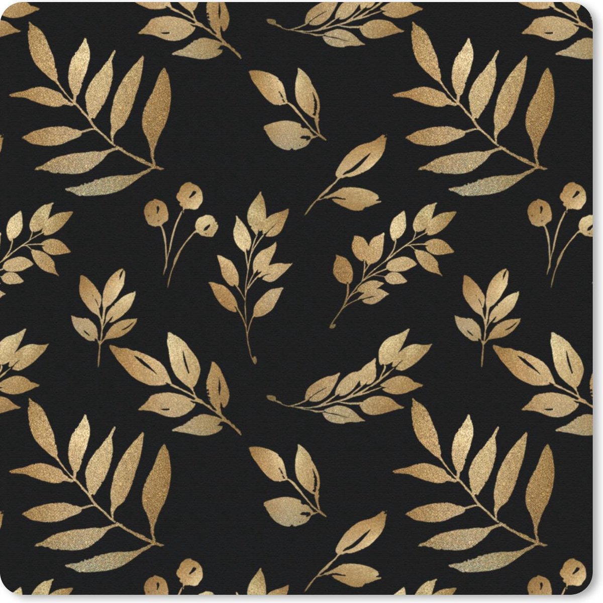 Muismat 20x20 cm - Mousepad Blad - Patronen - Goud - Muismatten