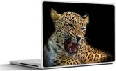 Laptop sticker - 10.1 inch - Luipaard - Dieren - Zwart - 25x18cm - Laptopstickers - Laptop skin - Cover