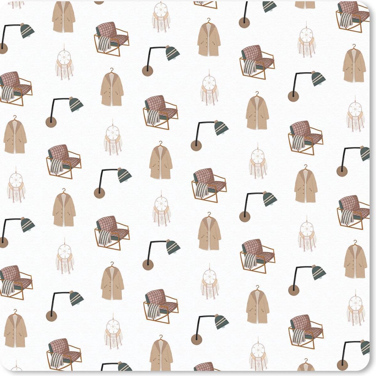 Muismat 30x30 cm - Mousepad Slaapkamer - Patroon - Kleuren - Muismatten