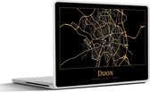 Laptop sticker - 17.3 inch - Kaart - Dijon - Goud - Zwart - 40x30cm - Laptopstickers - Laptop skin - Cover