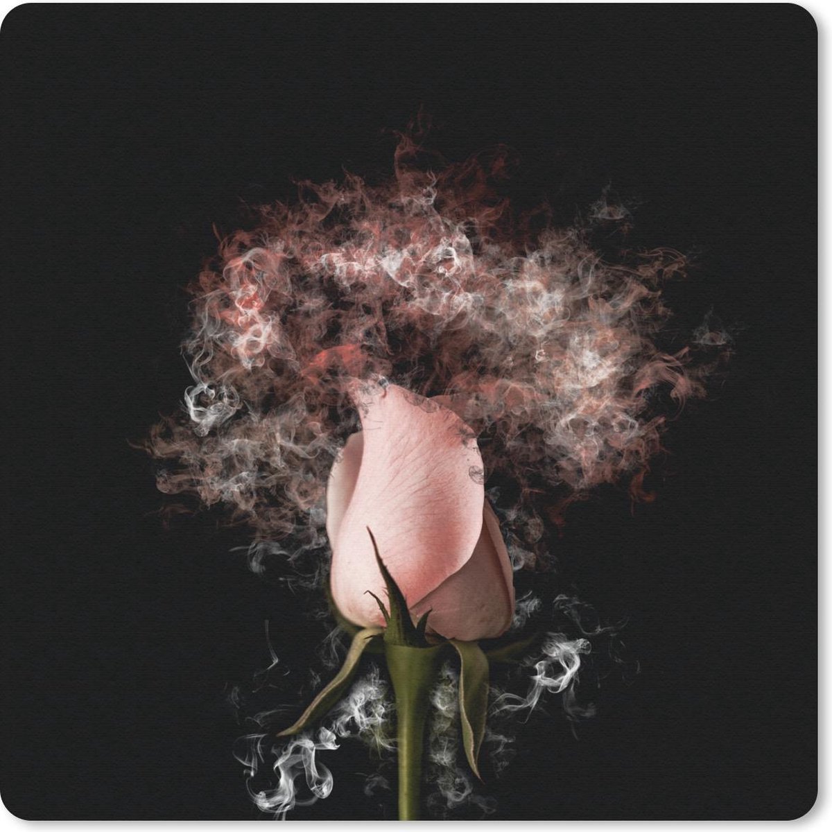 Muismat 30x30 cm - Mousepad Rozen - Bloemen - Rook - Roze - Muismatten