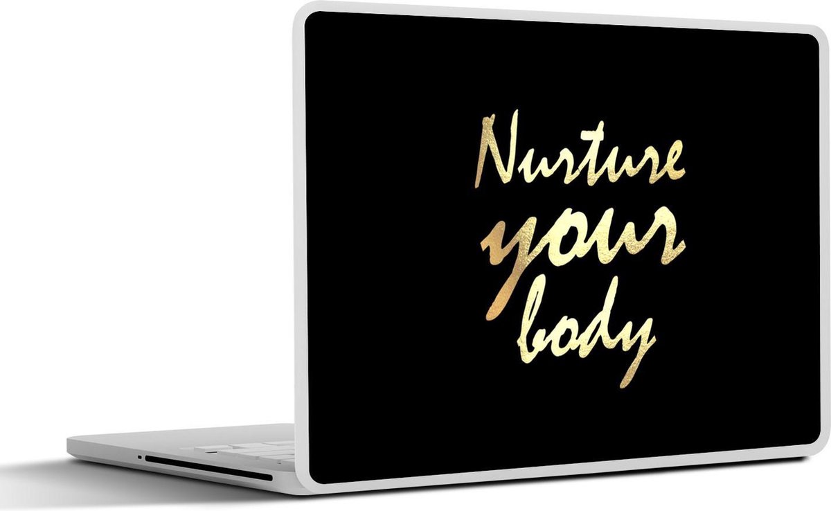 Laptop sticker - 14 inch - Quotes - Gezond - Goud - 32x5x23x5cm - Laptopstickers - Laptop skin - Cover