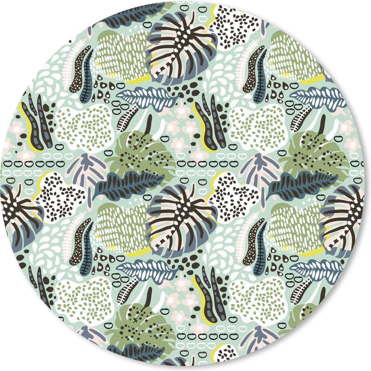 Muismat rond 30x30 cm - Mousepad Jungle - Bladeren - Vormen - Ronde muismatten