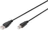 USB A to USB B Cable Digitus AK-300102-010-S Black 1 m