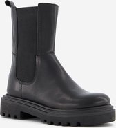 Groot leren meisjes chelsea boots - Zwart - Maat 39