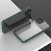Lederen textuur Schokbestendige pc + TPU-beschermhoes voor iPhone 13 Pro (donkergroen)
