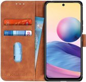 KHAZNEH Xiaomi Redmi Note 10 5G/Poco M3 Pro Hoesje Book Case Bruin
