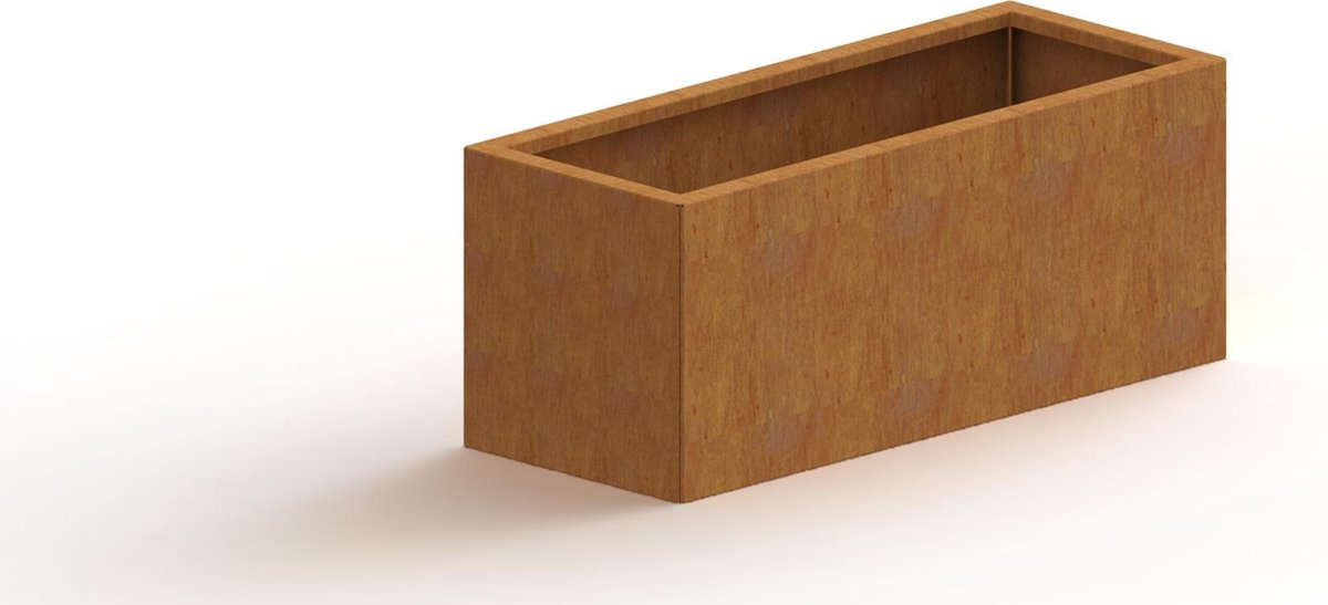 Cortenstaal plantenbak - Rechthoek - 100x40x40cm - Roestkleur - Met bodem - MySteel