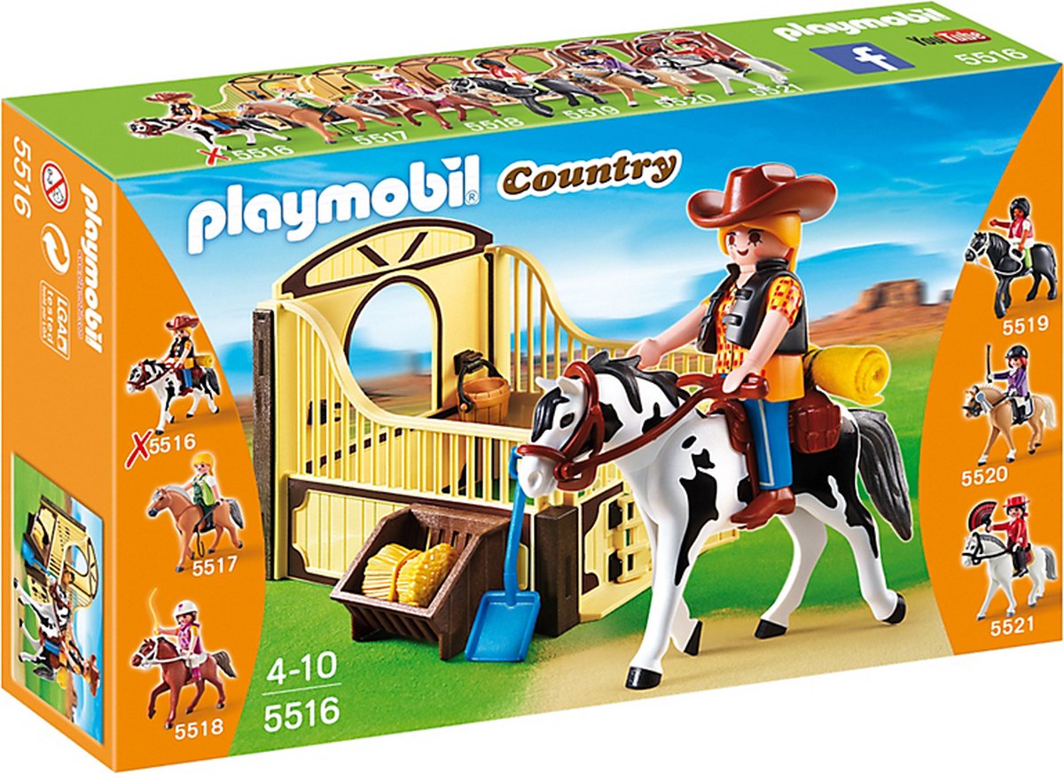 Playmobil Country: tinker met bruin-gele paardenbox (5516)