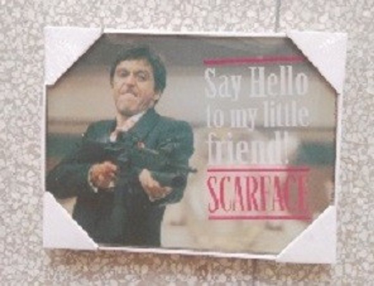 SD Toys Scarface Glass Poster Say Hello 40 x 30 cm Poster & Wallscrolls