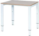 Verstelbaar Bureau - Domino 80x60 Havana Kersen - wit frame