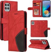 Voor Motorola Edge S/Moto G100 Dual-color Splicing Horizontale Flip PU Lederen Case met Houder & Kaartsleuven & Portemonnee (Rood)