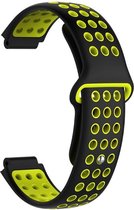 Horlogebandje Geschikt voor Garmin Forerunner 220/230/235 /630/620/735/S20/S60/S50 - Zwart/Geel - Siliconen - Horlogebandje - Polsbandje - Bandjes.nu - Polsband