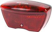 IkziLight drager achterlicht 5 led met reflector. 5 Lumen, lichtbereik tot 1000M. Montage afstand 80mm. incl. batterijen (werkplaatsverpakking)
