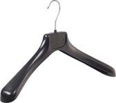 De Kledinghanger Gigant - 10 x Mantel / kostuumhanger kunststof zwart met schouderverbreding, 42 cm